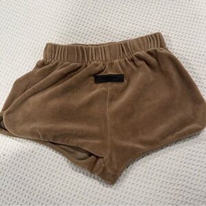Fear of God Essentials Tan Velour Shorts